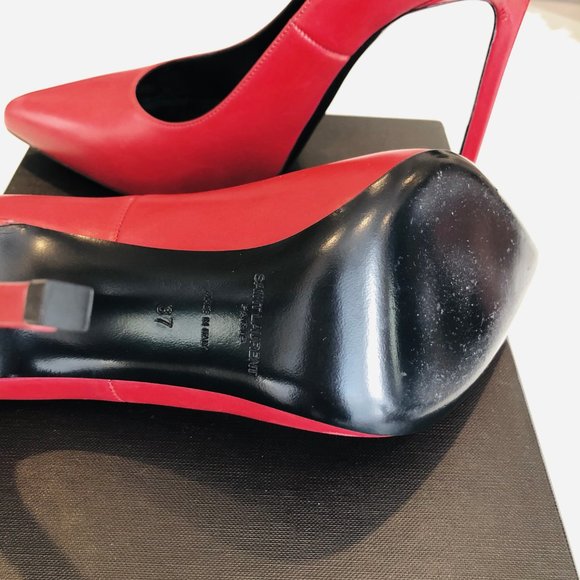 YSL Saint Laurent Leather Pumps Dark Red | Size 37 - Picture 7 of 9